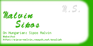 malvin sipos business card